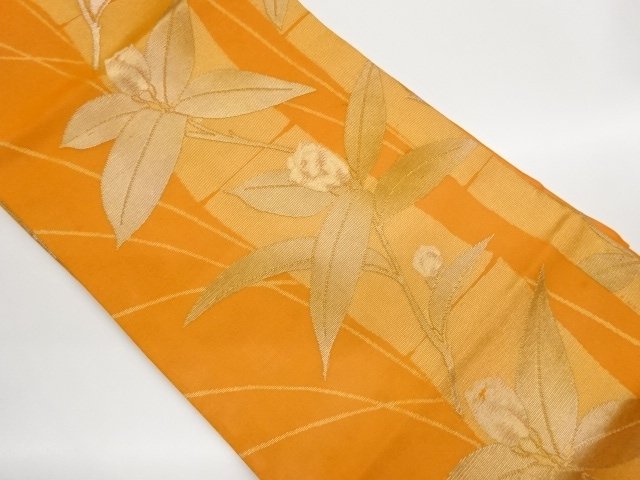 JAPANESE KIMONO / NAGOYA OBI FOR SUMMER / WOVEN FLOWER & PLANT 